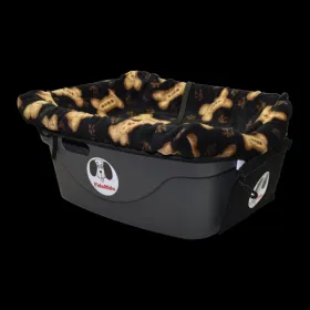 FidoRido - black/tan bones fleece Small harness