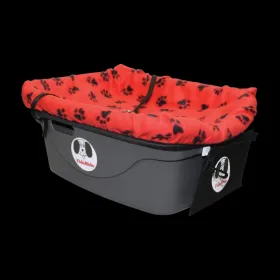 FidoRido - red/black paws fleece Med. harness