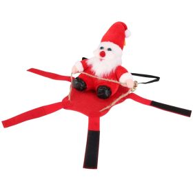 S-M-L-XL Options -- 1Pc Pet Christmas Costumes Red Winter Coat For Dog Riding Santa Claus With Bell Clothes New Year Outfit Cosplay Costumes Party Dre (Option: L)