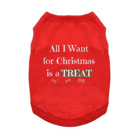 All I Want For Christmas Dog Shirt (Color: Blue Gingham: Red, Color: Raspberry Sorbet: X-Small)