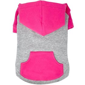 Color-Block Hoodie (Color: Blue Gingham: Pink on Gray, Color: Raspberry Sorbet: X-Small)