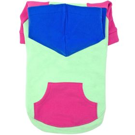 Color-Block Hoodie (Color: Blue Gingham: Pink on Mint, Color: Raspberry Sorbet: X-Small)