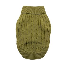 Combed Cotton Cable Knit Dog Sweater (Color: Blue Gingham: Herb Green, Color: Raspberry Sorbet: XX-Small)