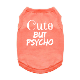 Cute But Psycho Dog Shirt (Color: Blue Gingham: Coral, Color: Raspberry Sorbet: X-Small)