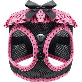 American River Choke Free Dog Harness Polka Dot Collection (Color: Blue Gingham: Hot Pink and Black Polka Dot, Color: Raspberry Sorbet: X-Large)