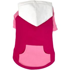 Color-Block Hoodie (Color: Blue Gingham: Pink on Pink, Color: Raspberry Sorbet: X-Large)