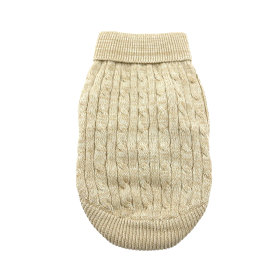 Combed Cotton Cable Knit Dog Sweater (Color: Blue Gingham: Oatmeal, Color: Raspberry Sorbet: 3X-Large)