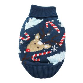 Combed Cotton Ugly Reindeer Holiday Dog Sweater (Color: Raspberry Sorbet: 3X-Large)