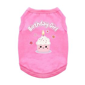 Birthday Girl Dog Shirt (Color: Blue Gingham: Pink, Color: Raspberry Sorbet: X-Large)