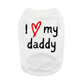 I Love My Daddy Dog Shirt (Color: Blue Gingham: White, Color: Raspberry Sorbet: 2X-Large)