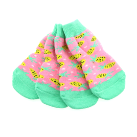 Non-Skid Dog Socks (Color: Blue Gingham: Pink Pineapple, Color: Raspberry Sorbet: X-Large)