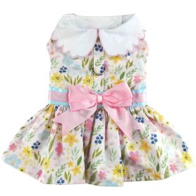 Pastel Meadow Dog Dress with Matching Leash (Color: Raspberry Sorbet: X-Small)