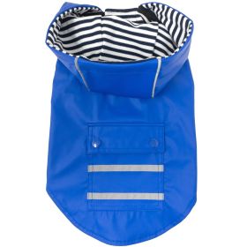 Slicker Raincoat with Striped Lining (Color: Blue Gingham: Cobalt Blue, Color: Raspberry Sorbet: X-Large)