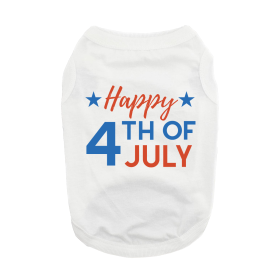 Happy 4th of July Dog Shirt (Color: Blue Gingham: White, Color: Raspberry Sorbet: X-Small)