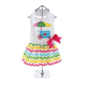 Ice Cream Cart Dress with Matching Leash (Color: Raspberry Sorbet: X-Small)