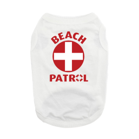 Beach Patrol Dog Shirt (Color: Blue Gingham: White, Color: Raspberry Sorbet: large)