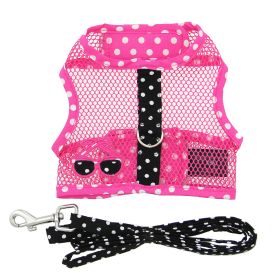 Cool Mesh Dog Harness Under the Sea Collection (Color: Blue Gingham: Sunglasses Pink and Black Polka Dot, Color: Raspberry Sorbet: large)