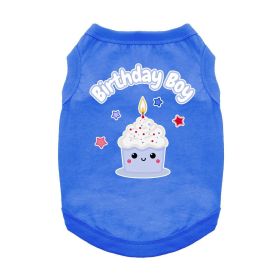 Birthday Boy Dog Shirt (Color: Blue Gingham: Blue, Color: Raspberry Sorbet: large)