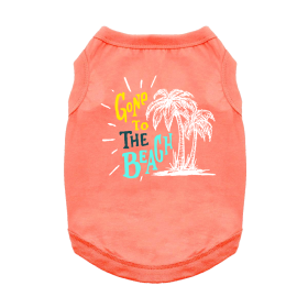 Gone To The Beach Dog Shirt (Color: Blue Gingham: Coral, Color: Raspberry Sorbet: large)