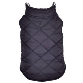 Reversible Fleece Lined Puffer Dog Coat (Color: Blue Gingham: Black and White Plaid, Color: Raspberry Sorbet: large)