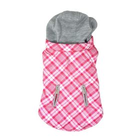 Weekender Dog Sweatshirt Hoodie (Color: Blue Gingham: Pink & White Plaid, Color: Raspberry Sorbet: large)