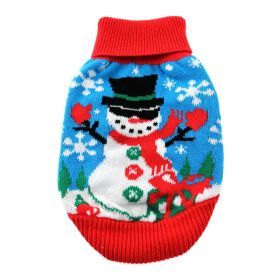 Combed Cotton Ugly Snowman Holiday Dog Sweater (Color: Raspberry Sorbet: X-Small)