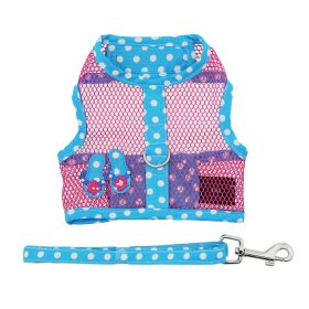 Cool Mesh Dog Harness Under the Sea Collection (Color: Blue Gingham: Pink and Blue Flip Flops, Color: Raspberry Sorbet: small)