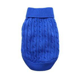 Combed Cotton Cable Knit Dog Sweater (Color: Blue Gingham: Riverside Blue, Color: Raspberry Sorbet: X-Small)