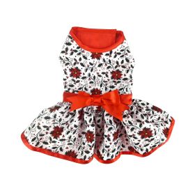 Holiday Dog Harness Dress (Color: Blue Gingham: Holly, Color: Raspberry Sorbet: small)