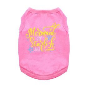 Mermaid Kisses Starfish Wishes Dog Shirt (Color: Blue Gingham: Carnation Pink, Color: Raspberry Sorbet: small)