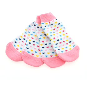 Non-Skid Dog Socks (Color: Blue Gingham: Pink and White Hearts, Color: Raspberry Sorbet: small)