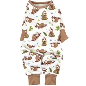 Soft Dog Pajamas (Color: Blue Gingham: Sloths, Color: Raspberry Sorbet: small)
