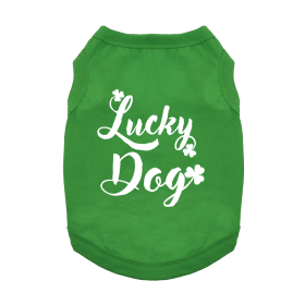 Lucky Dog Dog Shirt (Color: Blue Gingham: Emerald Green, Color: Raspberry Sorbet: X-Small)