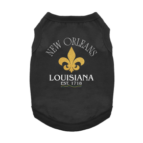 New Orleans LA Dog Shirt (Color: Blue Gingham: Jet Black, Color: Raspberry Sorbet: X-Small)