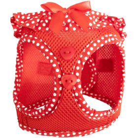 American River Choke Free Dog Harness Polka Dot Collection (Color: Blue Gingham: Red Polka Dot, Color: Raspberry Sorbet: medium)