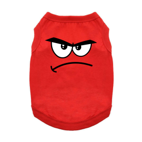 Angry Face Dog Shirt (Color: Blue Gingham: Flame Scarlet Red, Color: Raspberry Sorbet: medium)