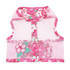 Cool Mesh Dog Harness with Leash (Color: Blue Gingham: Hawaiian Hibiscus Pink, Color: Raspberry Sorbet: medium)