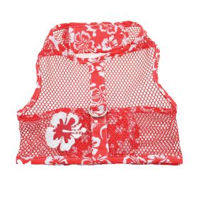 Cool Mesh Dog Harness with Leash (Color: Blue Gingham: Hawaiian Hibiscus Red, Color: Raspberry Sorbet: medium)