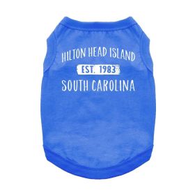 Hilton Head Island, SC Dog Shirt (Color: Blue Gingham: Blue, Color: Raspberry Sorbet: medium)