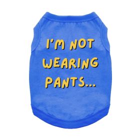 I'm Not Wearing Pants Dog Shirt (Color: Blue Gingham: Blue, Color: Raspberry Sorbet: large)