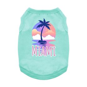 Miami Dog Shirt (Color: Blue Gingham: Teal, Color: Raspberry Sorbet: medium)