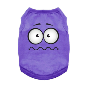 Nervous Face Dog Shirt (Color: Blue Gingham: Ultra Violet, Color: Raspberry Sorbet: medium)
