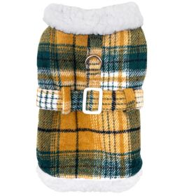 Sherpa-Lined Dog Harness Coat (Color: Blue Gingham: Yellow Plaid, Color: Raspberry Sorbet: medium)