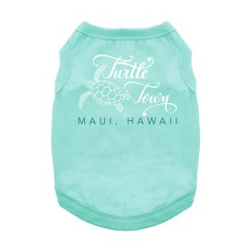 Turtle Town Maui, HI Dog Shirt (Color: Blue Gingham: Teal, Color: Raspberry Sorbet: medium)