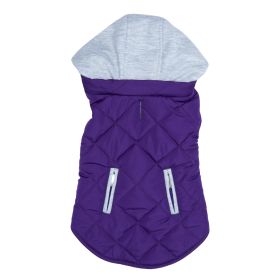 Weekender Dog Sweatshirt Hoodie (Color: Blue Gingham: purple, Color: Raspberry Sorbet: medium)