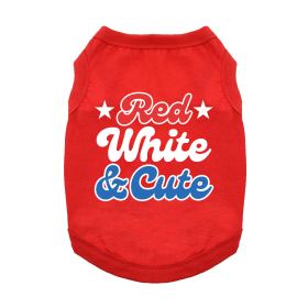 Red White and Cute Dog Shirt (Color: Blue Gingham: Flame Scarlet Red, Color: Raspberry Sorbet: X-Small)