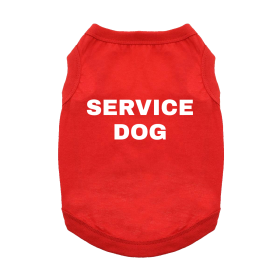 Service Dog Dog Shirt (Color: Blue Gingham: Flame Scarlet Red, Color: Raspberry Sorbet: X-Small)