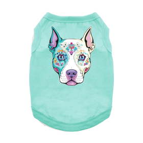 Sugar Skull Dog Shirt (Color: Blue Gingham: Teal, Color: Raspberry Sorbet: X-Small)